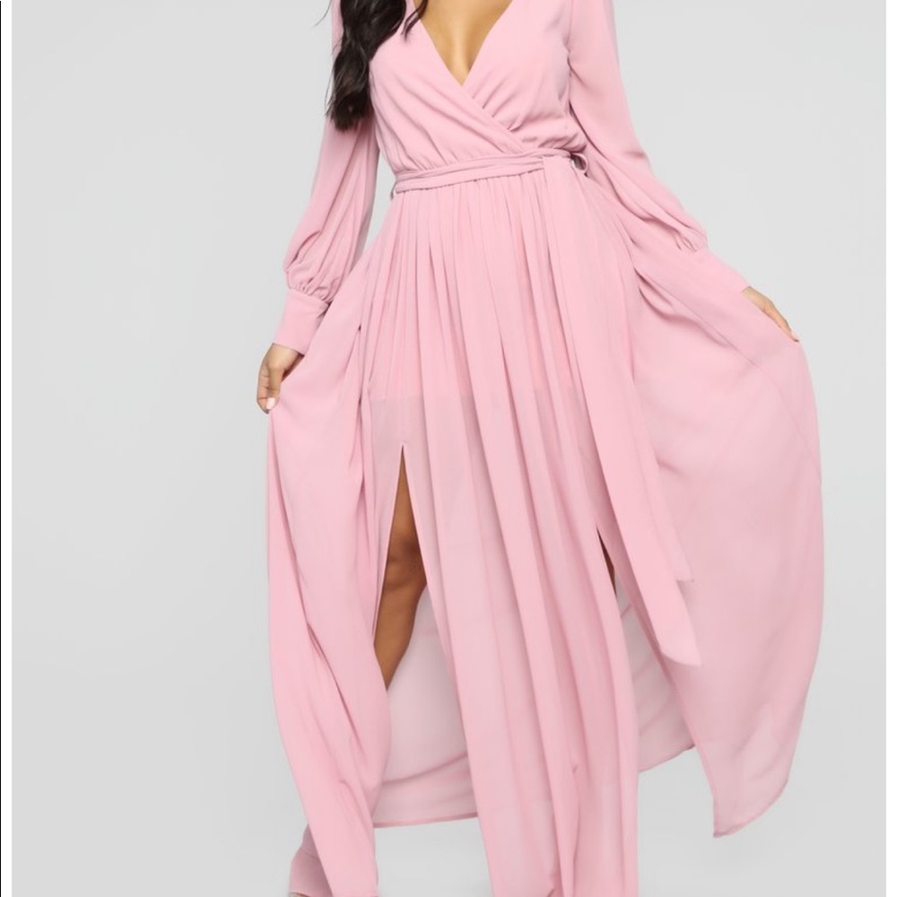 Fashion Nova Mauve Longsleeve Dress